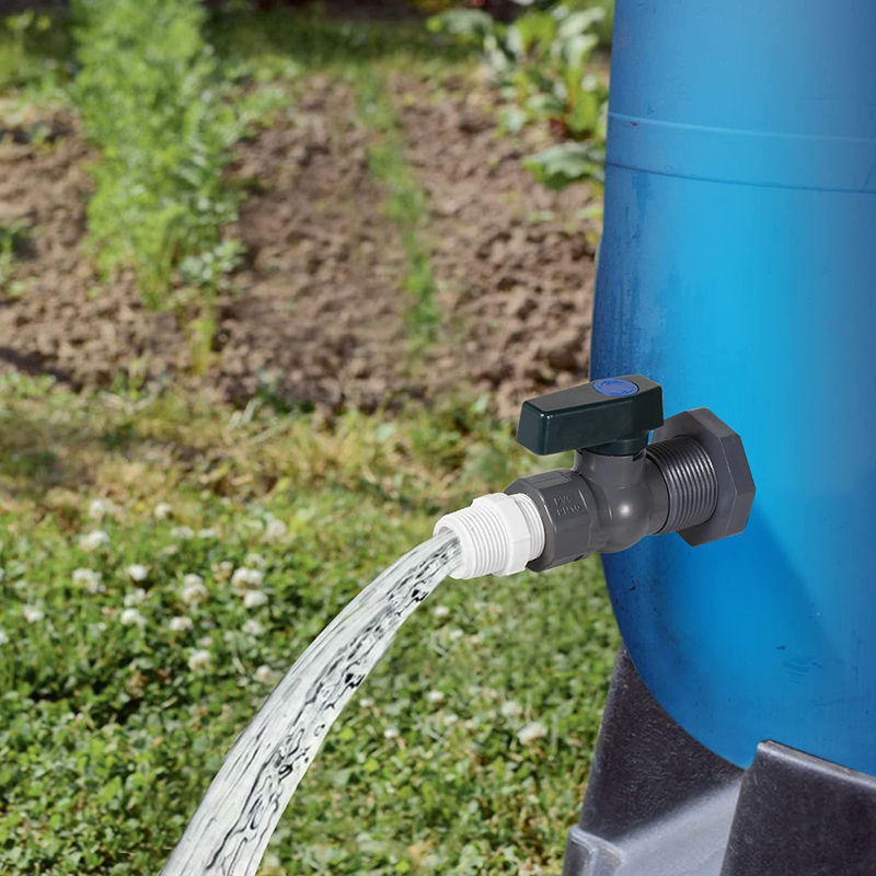 Zapfhahn-Set xianyi01 für PVC-Wasserfässer mit Universalanschlussgewinde 3/4 Zoll, Wandhalterung und Montagezubehör, Grau - Bild 2
