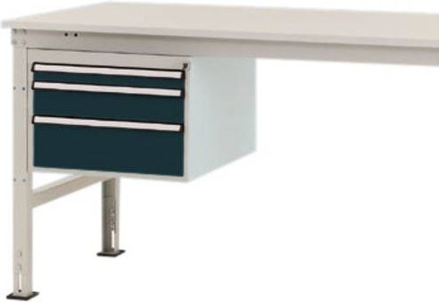 Manuflex Gehäuse-Unterbau Mobil ZB4665.7016 in Anthrazit und Weiß mit 3 Schubfächern, Nutzhöhe: 30 cm, für Tischtiefe: 80 cm - Bild 1