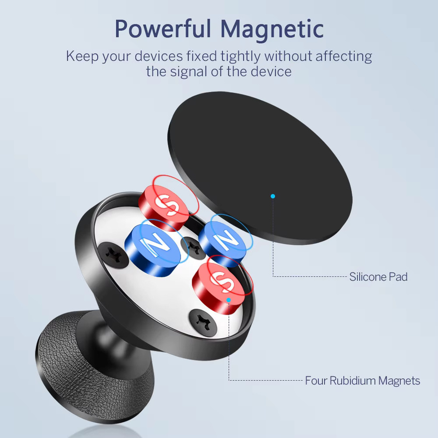 Universeller magnetischer Autotelefonhalter in Schwarz für iPhone und Samsung Smartphones - Bild 4