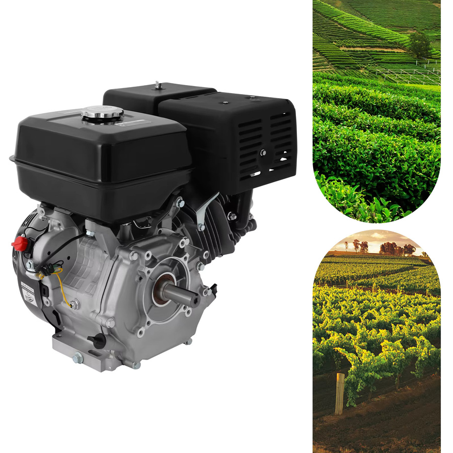 Bymaocar 15 PS Benzinmotor mit 420 cm³ OHV 4-Takt Einzylinder in Schwarz, 8800 W Nennleistung, 9700 W Maximalleistung, luftgekühlt mit 6,5 L Kraftstofftank und Ölalarm - Bild 6