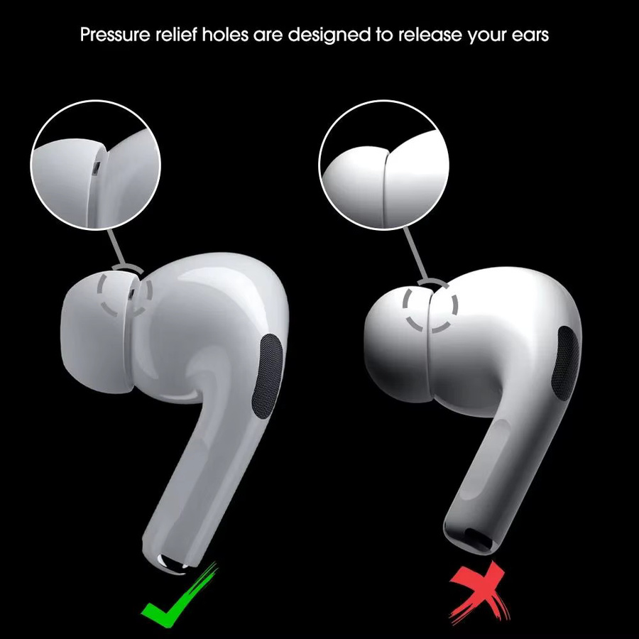 Silikon-Ohrstöpsel für Apple AirPods Pro 1 und 2 in Weiß zur Geräuschreduzierung und zum Schutz - Bild 2