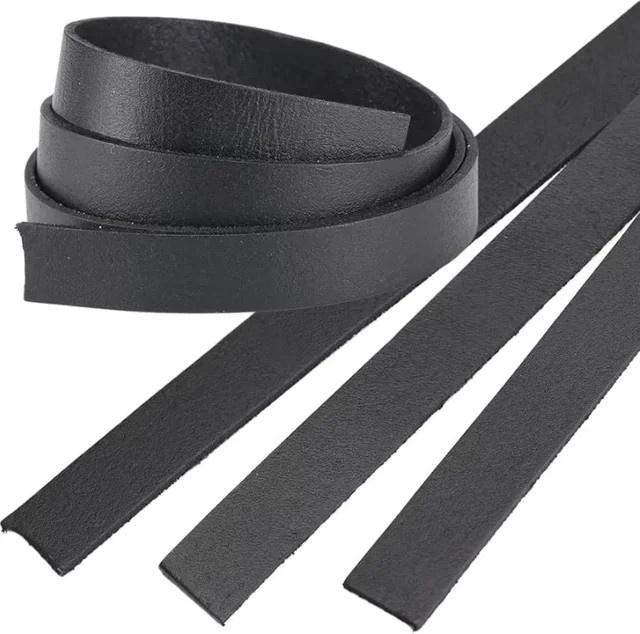 3 Rollen schwarzes Echtlederband aus Rindsleder, Breite: 15 mm, Dicke: 2 mm - Bild 1