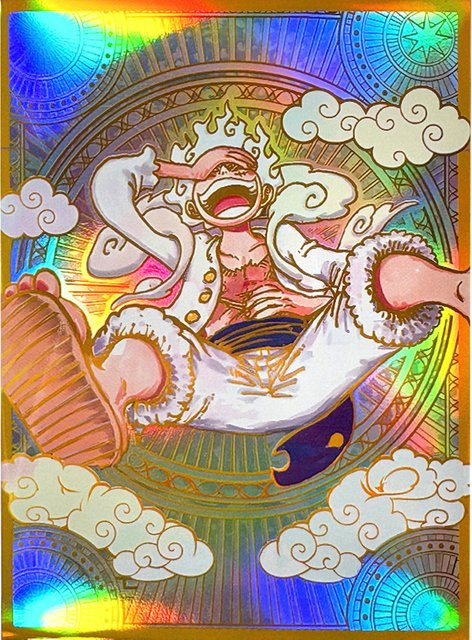 Bandai One Piece Ruffy Art, Kartenhüllen, 60-teiliges Set, holografisch - Bild 1