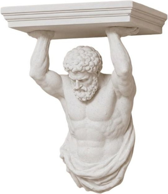 Hongpei Atlas Wandregal aus Kunststoff in Weiß mit Atlas-Statue zur Wandhalterung für deine Heimdeko - Bild 1