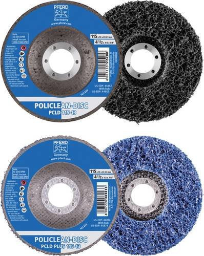 PFERD POLICLEAN-PLUS-Disc PCLD PLUS Reinigungsvlies für Winkelschleifer, Blau, Durchmesser: 125 mm, Höhe: 13 mm, Bohrung: 22,3 mm, 5 Stück - Bild 1