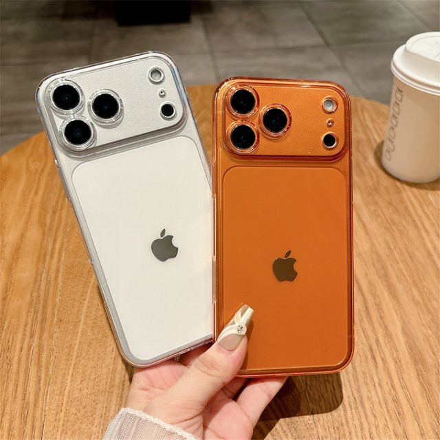 Stoßfeste und ultradünne Hartschalen-Schutzhülle für iPhone 17, 16, 15, 14, 13, 12, 11 Pro Max mit klarer PC-Rückseite in Transparent - Bild 1