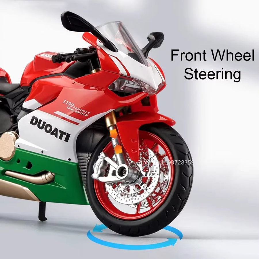 MAKEDA V4S Motorradmodell, Maßstab 1:12, mit Licht und Sound, Metall und Gummi - Bild 4