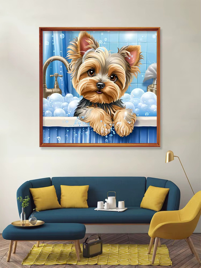 EverShine Diamantmalerei Hund Welpe DIY 5D Stickerei Mosaik Cartoon Tier Wanddeko Mehrfarbig - Bild 4
