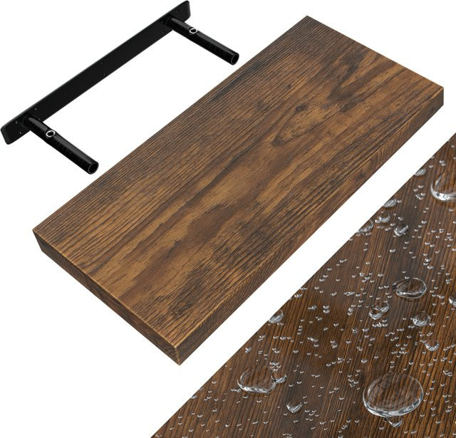 CASARIA Wandregal Schweberegal aus MDF in Braun, Breite: 50 cm, Tiefe: 15 cm, Höhe: 3,8 cm - Bild 1