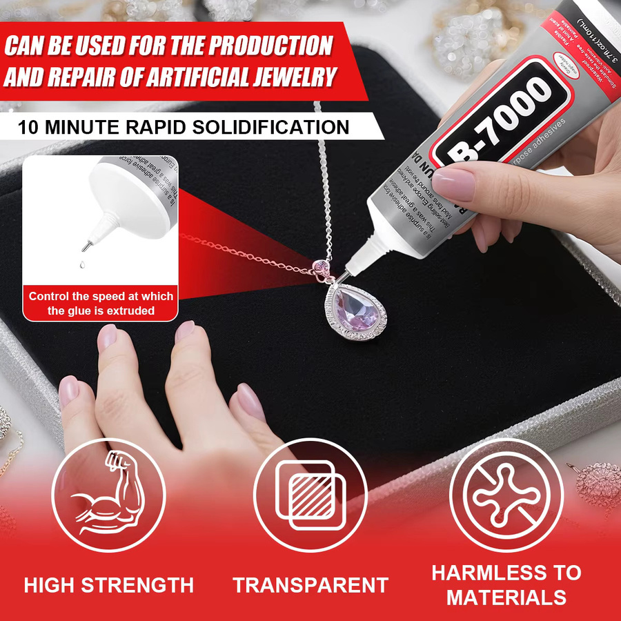 B-7000 Superkleber transparent 15 ml mit Präzisionsapplikator für DIY Handwerk Schmuck und Stoff - Bild 2