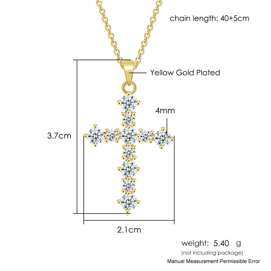 ZHOUYANG Halskette Kreuz, Gold, Zirkonia, Unisex - Bild 5