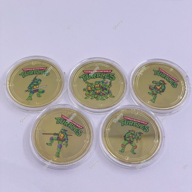 Bandai Teenage Mutant Ninja Turtles Gedenkmünzen, Metall, vergoldet - Bild 1