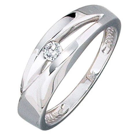 Colfem Ring 375 Weißgold, Zirkonia, Damen, Ringgröße 60 - Bild 1