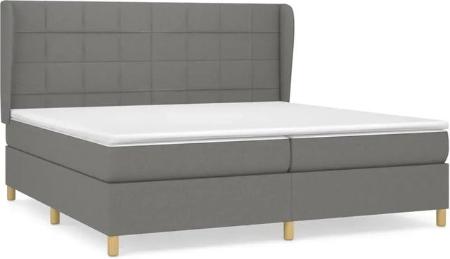 vidaXL Boxspringbett mit Matratze Hybrid Dunkelgrau B/T/H: 200 x 200 x 203 cm - Bild 1