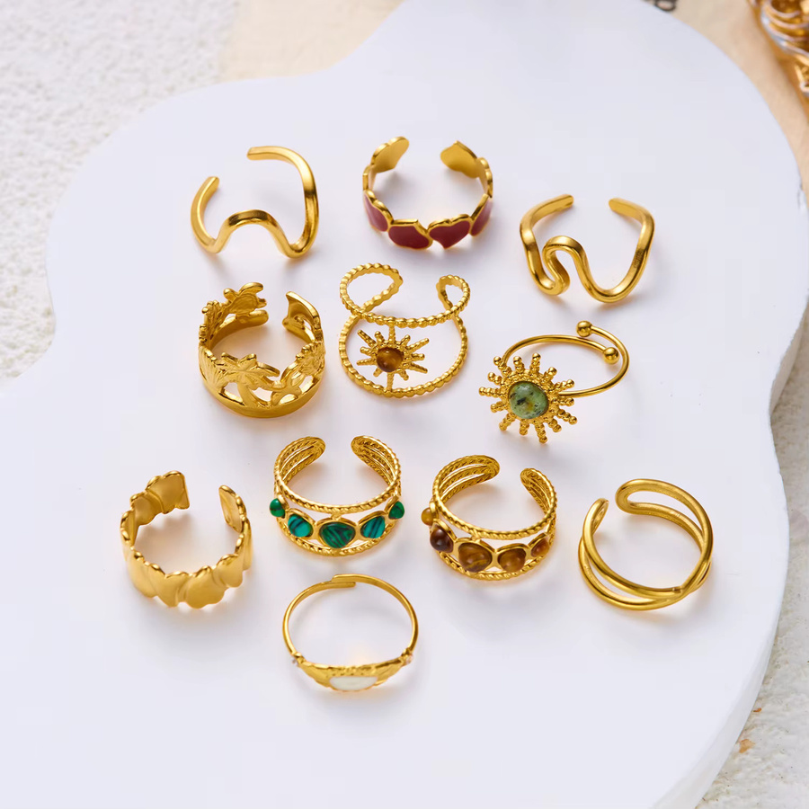 RINHOO FRIENDSHIP Ring Edelstahl, Vintage, Tigerauge, Damen - Bild 2