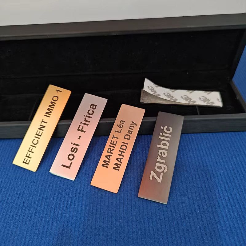 Personalisiertes Briefkastenschild mit Gravur von Enjoy steel aus Edelstahl in Silber mit Magnet - Bild 2