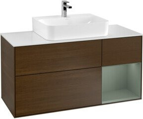 V&B Waschtischunterschrank Finion in Walnuss matt lackiert, Breite: 120 cm, Tiefe: 50,1 cm, Höhe: 50,1 cm - Bild 1