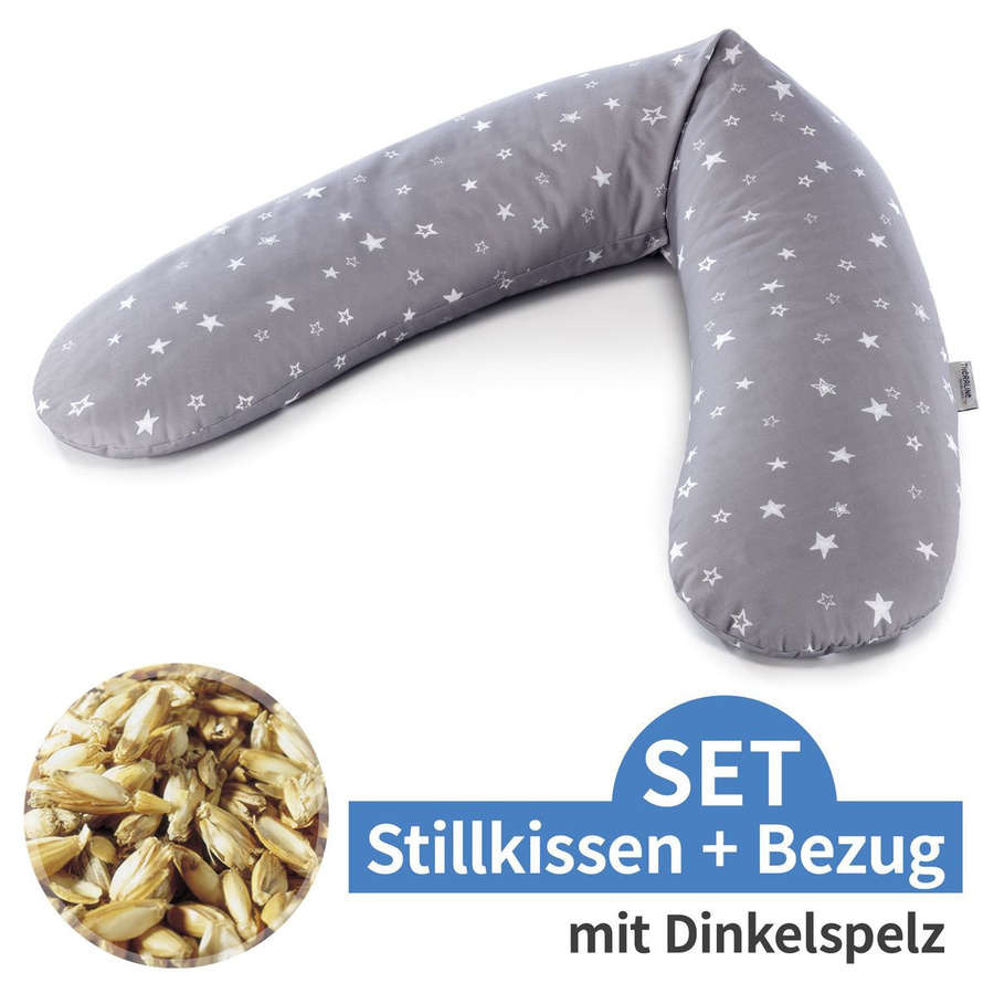 Theraline Stillkissen Das Original mit Dinkelspelz-Füllung und Bezug, Farbe: Grau, Breite: 190 cm - Bild 1