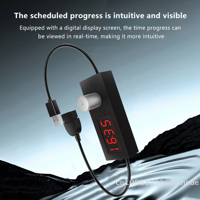 JETTING Tragbarer digitaler Countdown-Timer mit 24-Stunden-Automatikabschaltung und USB-Schalterkabel in Schwarz - Bild 1