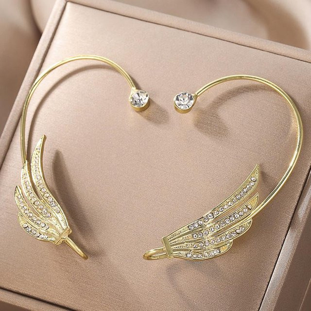 Ohrringe Stern Schmetterling, Metall, Gold, Zirkonia, Kristall, Damen - Bild 1