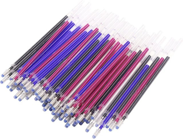 100 Stück wärmelöschbare Stoffmarkierungsstifte als Nachfüllpackung für Quilten, Nähen und DIY in Schwarz und Mehrfarbig - Bild 1