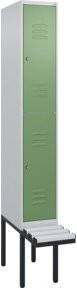 C+P Doppelstock-Spind Classic PLUS Sitzbank mit 1 Abteil und Zylinderschloss, B/T/H: 212,0 x 30,0 x 81,5 cm - Bild 1