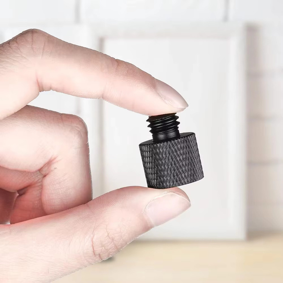 EXSKOF Kameraschrauben-Adapter-Halterungsset in Schwarz für GoPro, DJI Osmo, Insta360 und SJCAM mit 1/4 bis 1/4, 3/8 sowie M5, M6 und M8 Gewinden für Stativ, Mikrofon und Blitzlicht - Bild 2