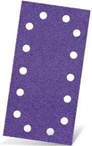 Menzer Klett-Schleifblätter für Exzenterschleifer, Körnung K240, 14-Loch, Farbe: Lila, B: 23,0 cm, T: 11,5 cm, VE 50 Stück - Bild 1