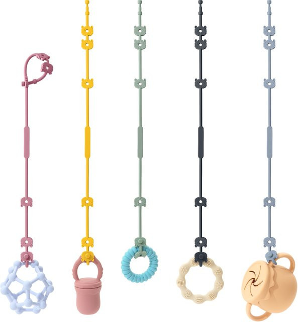 Mamaplan Silikon Schnuller Kette mit Beißring und Clip in Grün - Bild 1