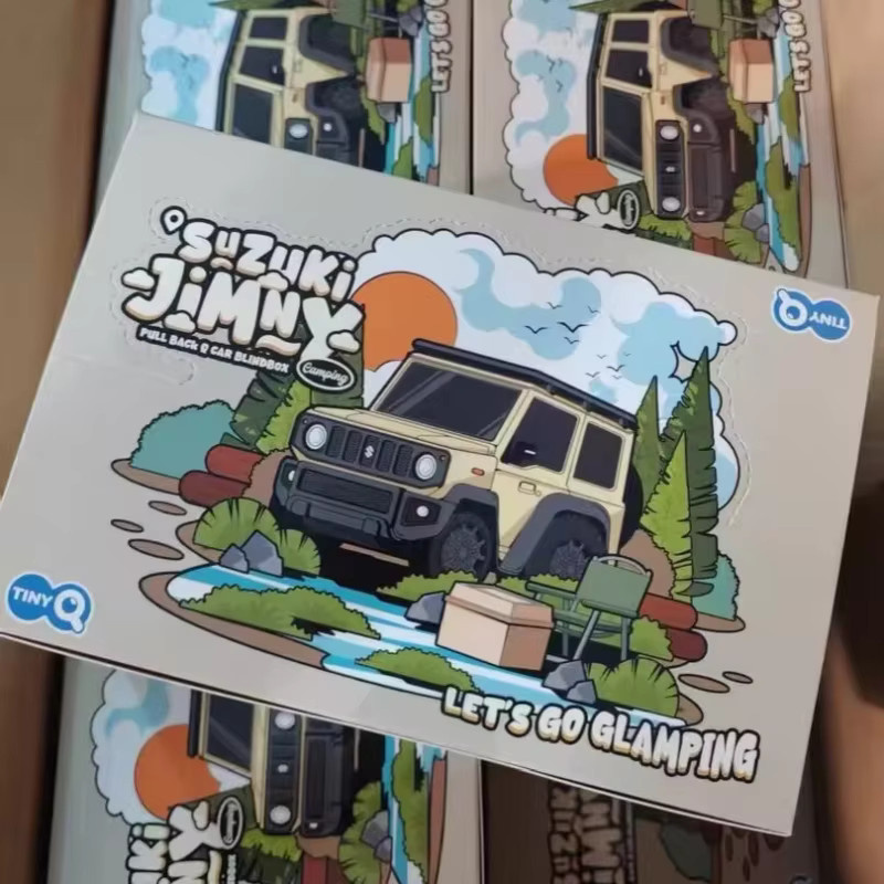 Tinyq Suzuki Jimny Let's Go Glamping Serie, Rückzieh-Auto, PVC - Bild 3