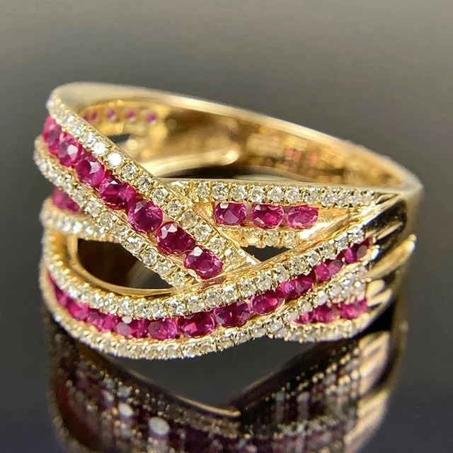Huitan Bright Ring, Roségold, Zirkonia, Damen - Bild 1