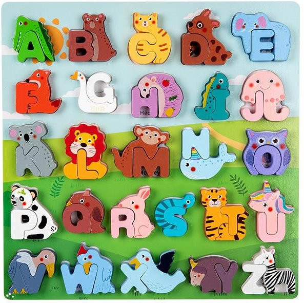 Bai Fen Bai dolls and toys Buchstaben Tier Zuordnungsbrett Holz Lernspielzeug 4-6 Jahre - Bild 1