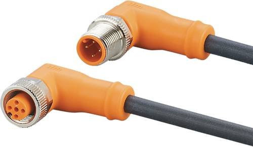 ifm electronic EVC739 Verbindungsleitung mit 5 Polen, orange, Stecker gewinkelt und Buchse gewinkelt, Länge: 1 m - Bild 1