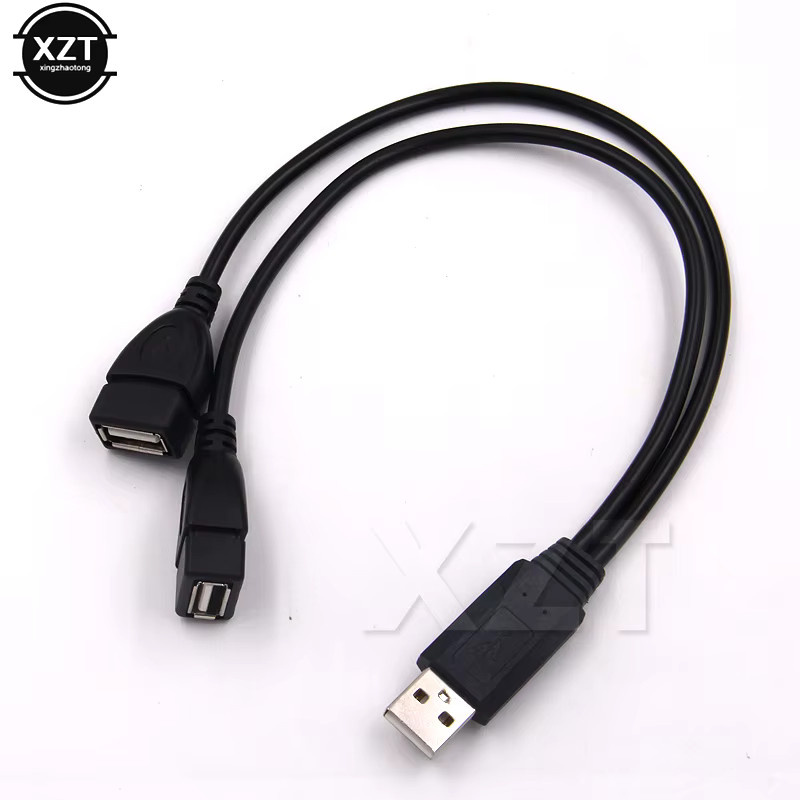 WYMECT USB Y-Splitter Kabel mit 1 Buchse auf 2 Dual USB Stecker für Datenübertragung und Laden, Schwarz - Bild 2