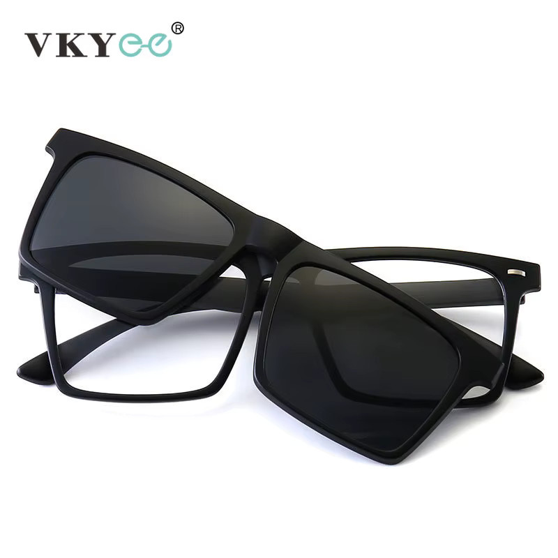 VKYEE 2302 Sonnenbrille, Vollrand, quadratisch, Kunststoff, schwarz - Bild 2