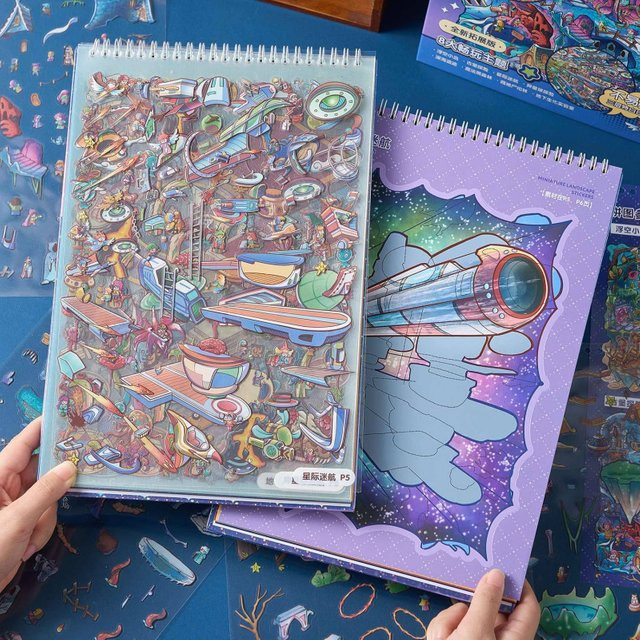 29-teiliges Miniatur-Szenenaufkleberbuch in Multicolour für deine kreativen DIY-Handwerksarbeiten - Bild 1