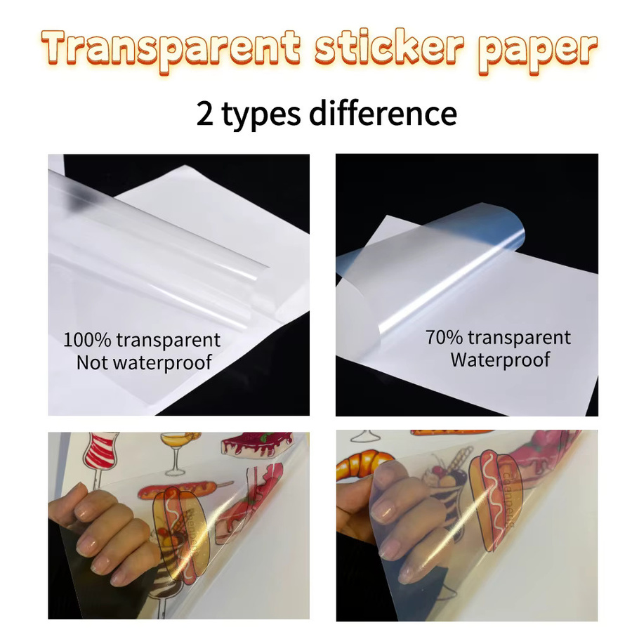 30 Blatt Transparentes Vinyl-Aufkleberpapier A4 Wasserdichtes Etikettenpapier für Tintenstrahldrucker Mattweißes Glänzendes Klebepapier - Bild 3