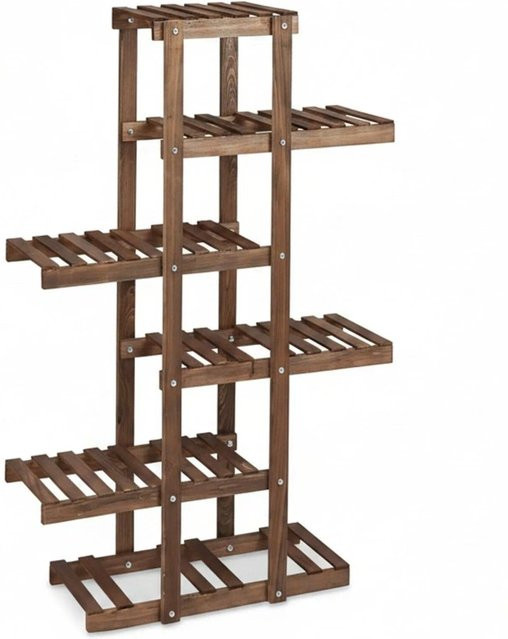 Relaxdays Blumenregal aus Tannenholz in Braun, H x B x T: 125 x 81 x 25 cm - Bild 1