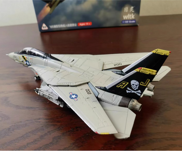 HYINUO USAF F-14A Tomcat Kampfflugzeug, 1:100 Skala, Metall, Grau - Bild 1