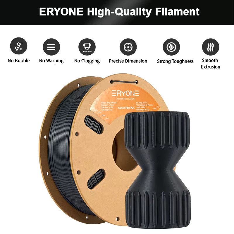 Eryone PLA-CF Carbonfaser-Filament für FDM 3D-Druck, Schwarz, 10 kg - Bild 4