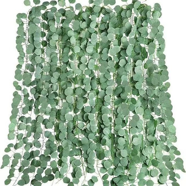 Runtowo 3er Set künstliche Eukalyptus-Girlande in Grün, 220 cm hängende Eukalyptusblätter für Hochzeitsdekoration und Boho-Floristik - Bild 1