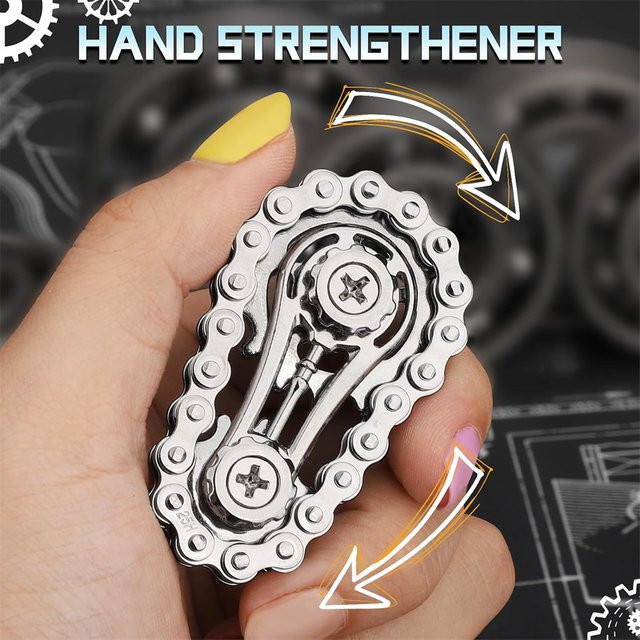 GSF Fidget Spinner Spielzeug, Metall, Fahrradkette - Bild 1