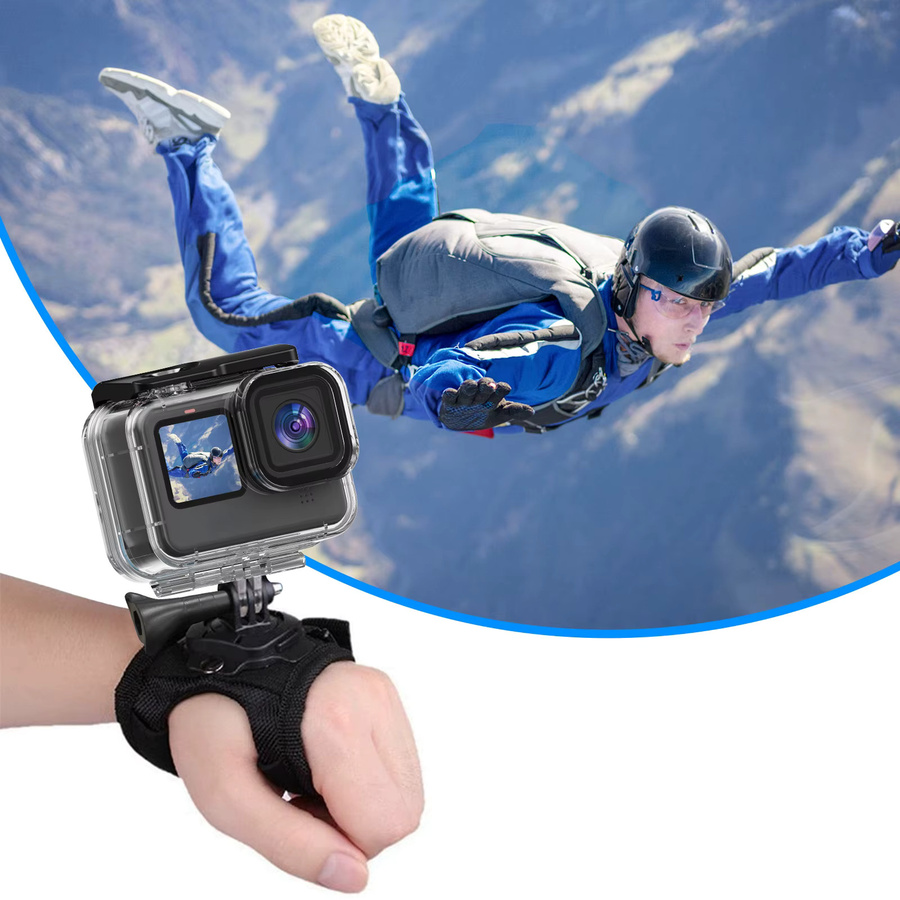 HONGDAK 360 Grad Rotations Hand Strap Mount für GoPro Hero 12 11 10 9 8 7 6 5 SJCAM Insta360 X2 X3 DJI Osmo Action in Schwarz - Bild 5