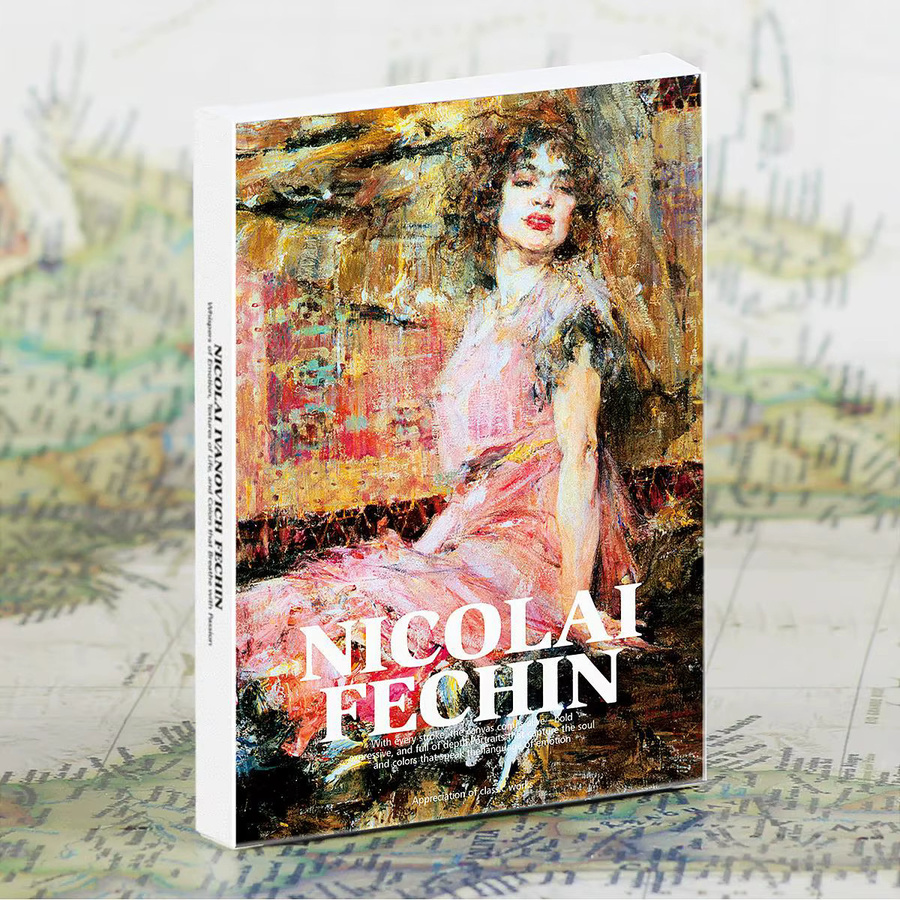 Nicolai Fechin Kunstpostkarten Set mit 30 Stück in Multicolor, Ästhetisches Briefpapier im Retro-Gravur-Stil für Sammler und als dekoratives Geschenk - Bild 2