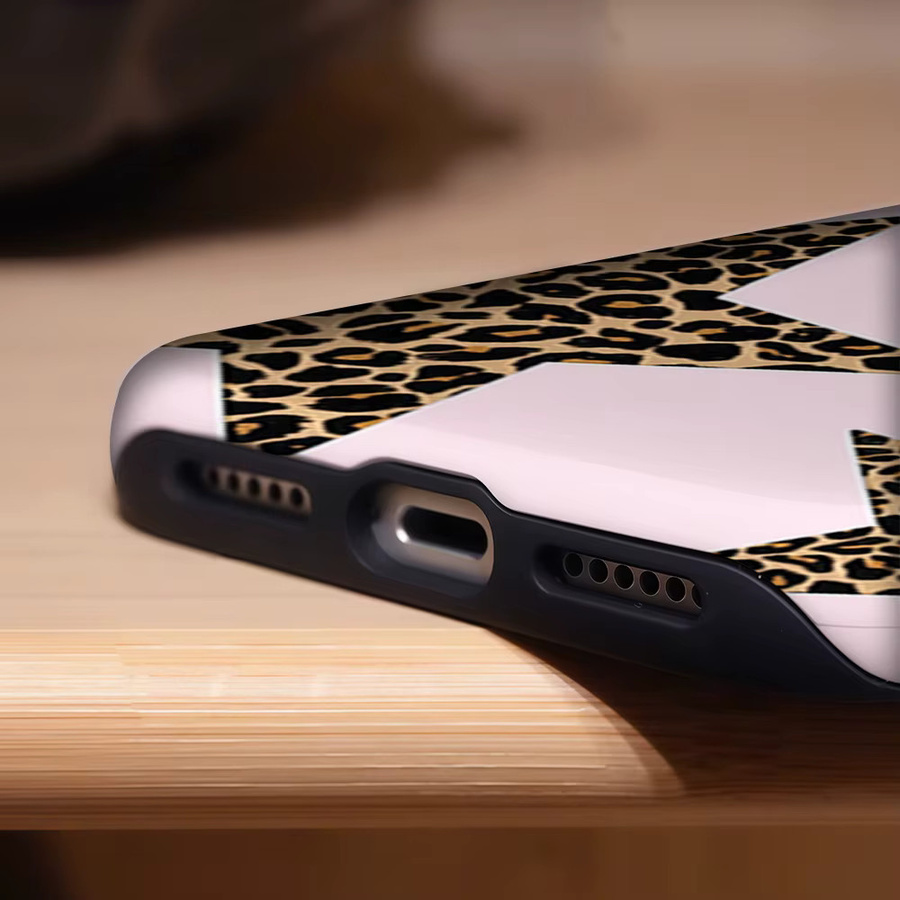 Aegis Schutzhülle mit magnetischem Bumper für iPhone 17 16 15 14 Plus 13 Pro Max aus hartem PC mit Leoparden-Sternenmuster - Bild 6