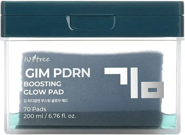 ISNTREE GIM PDRN Boosting Glow Pad Set, 100 Pads, Niacinamid, Hyaluronsäure, PHA - Bild 1