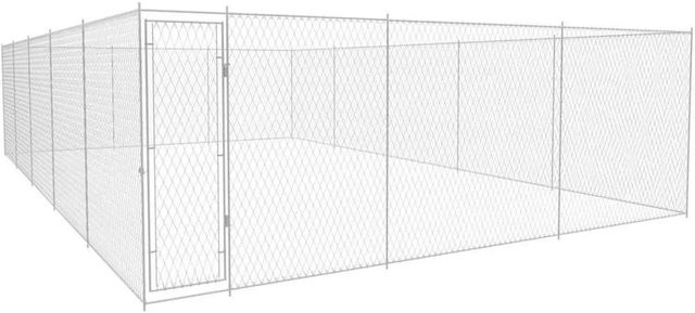 vidaXL Outdoor-Hundezwinger aus verzinktem Stahl in Silber, B/T/H: 950 x 570 x 185 cm - Bild 1