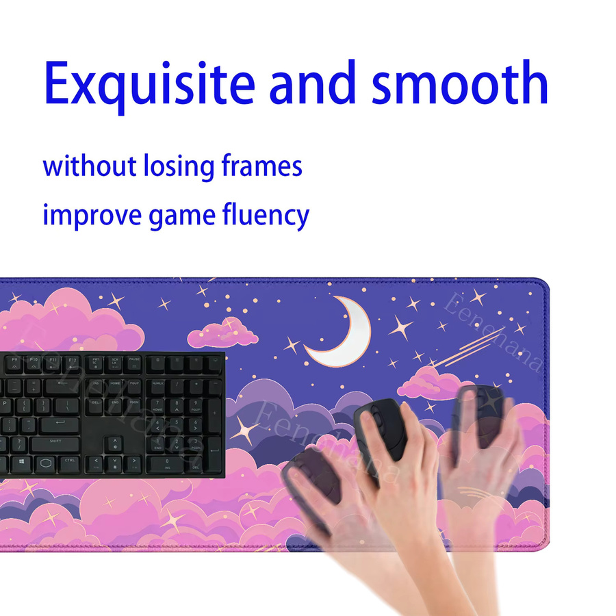 Eenehana Cloud Gamer XXL Mauspad mit Landschafts-Design in Multicolour, B/T: 90 x 40 cm - Bild 3