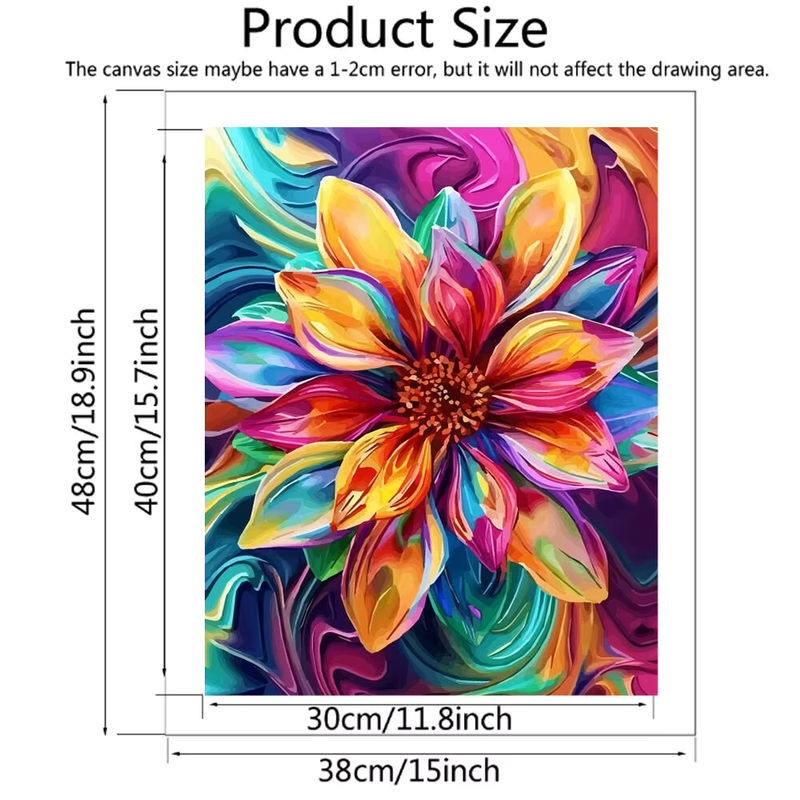 Momoart Malen nach Zahlen, Blume, Leinwand, bunt - Bild 2