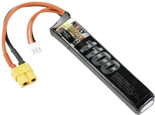 Reely LiPo Akku Modellbau-Akkupack 7.4V 1100 mAh 2S 15C Softcase mit XT60 Anschluss in Schwarz - Bild 1